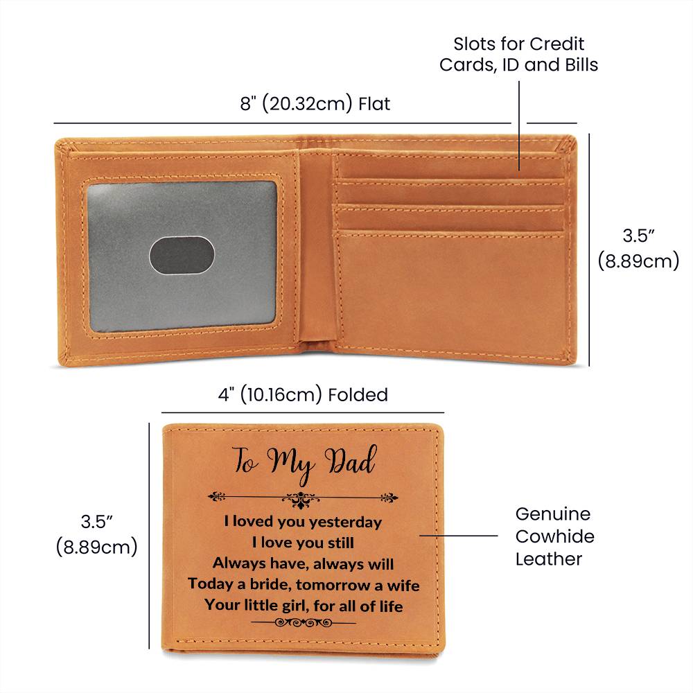 To My Dad Leather Wallet | I Love You Yesterday I Love You Still