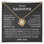To My Daughter | Never Forget | Love Knot Necklace