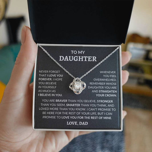 To My Daughter | Never Forget | Love Knot Necklace