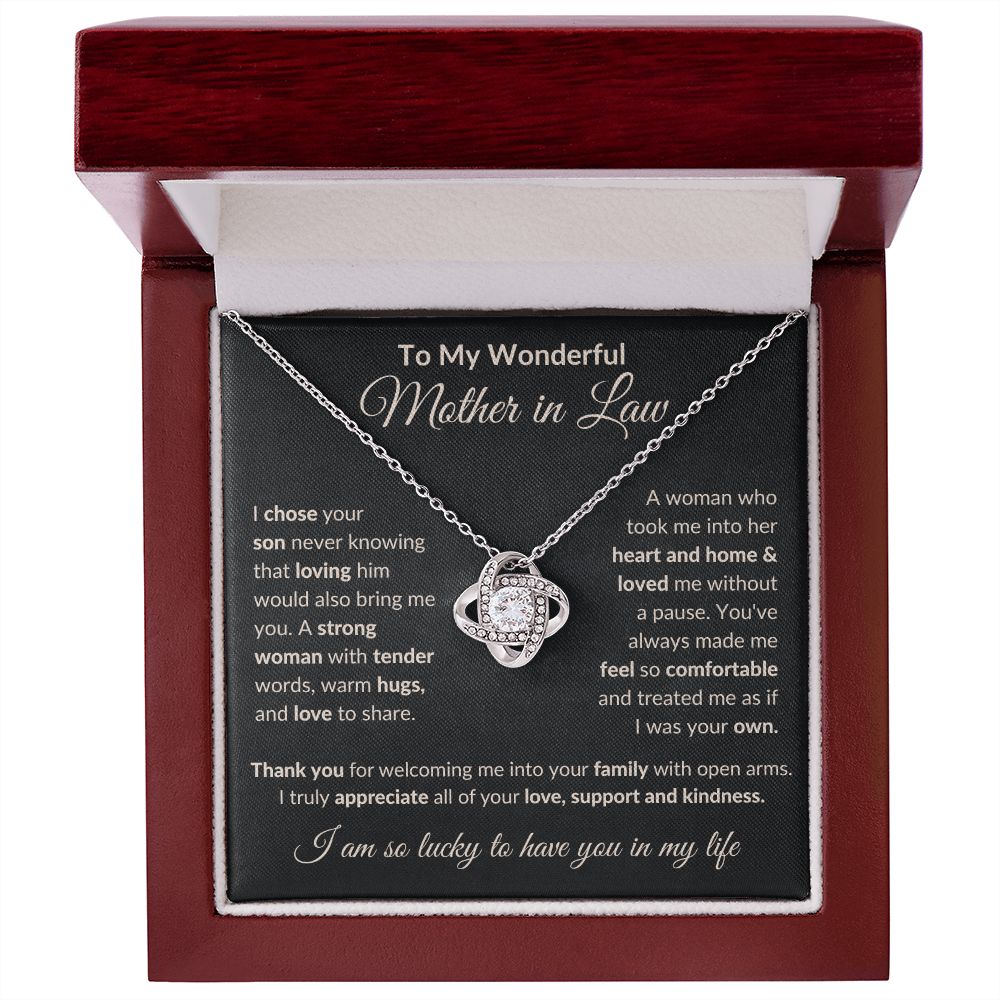 To My Wonderful Mother in Law | I Chose Your Son Never Knowing | Love Knot Necklace