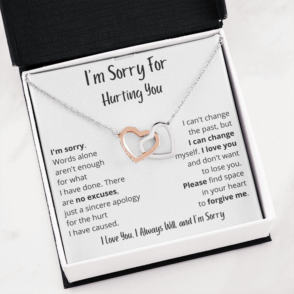 I'm Sorry | Words alone aren't enough | Interlocking Hearts Necklace