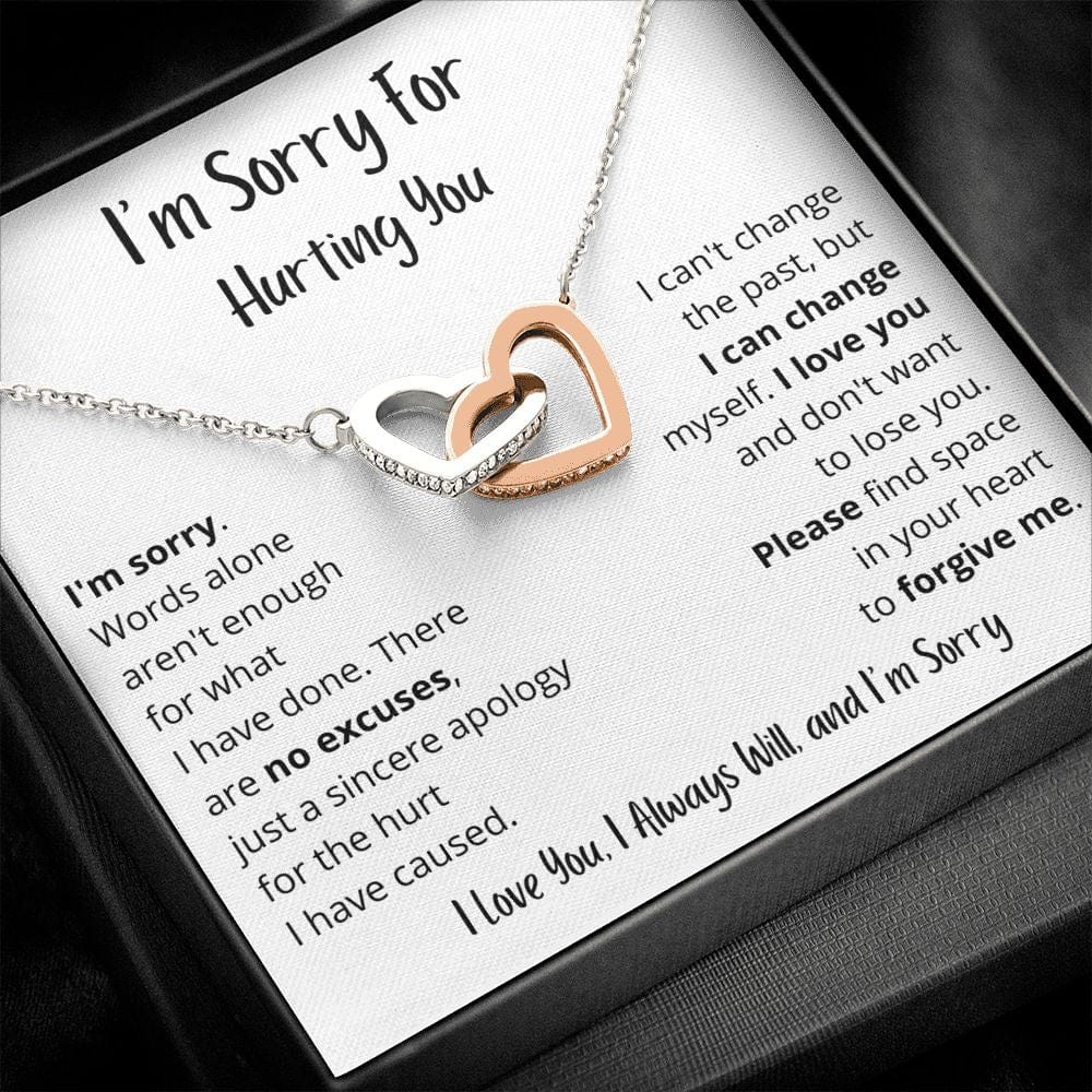 I'm Sorry | Words alone aren't enough | Interlocking Hearts Necklace
