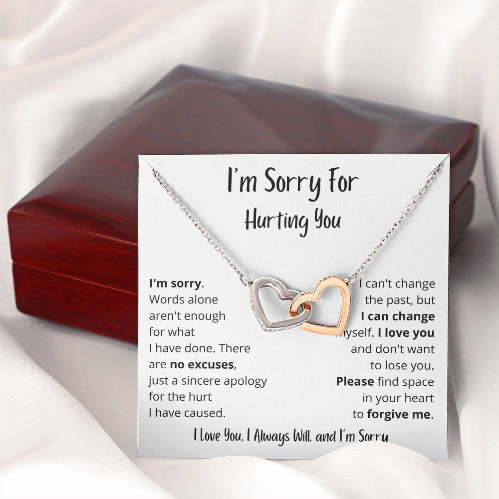 I'm Sorry | Words alone aren't enough | Interlocking Hearts Necklace
