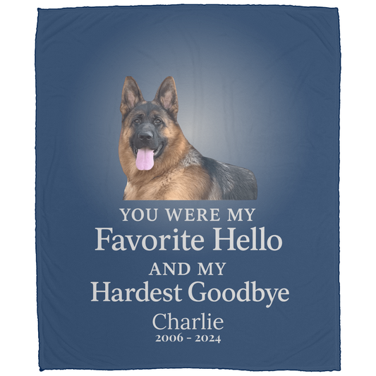 Personalized Pet Memorial Blanket | “You Were My Favorite Hello and My Hardest Goodbye”