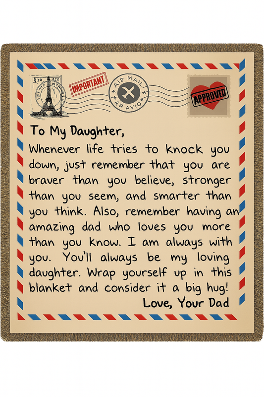 "To My Daughter" Woven Blanket from Dad | Impeccable Gifts