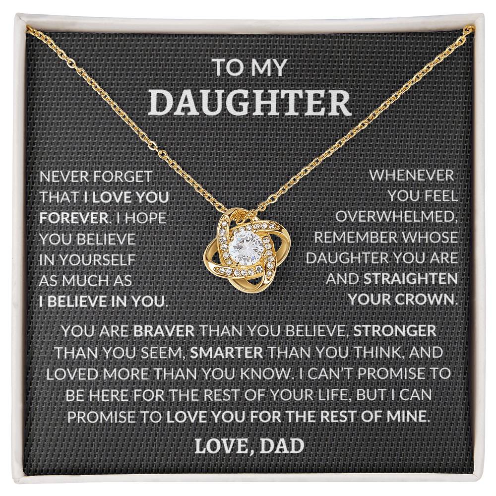 To My Daughter | Never Forget | Love Knot Necklace