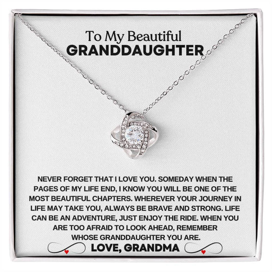 To My Beautiful Granddaughter | Never Forget I Love You - Love Knot Necklace [Almost Sold Out]