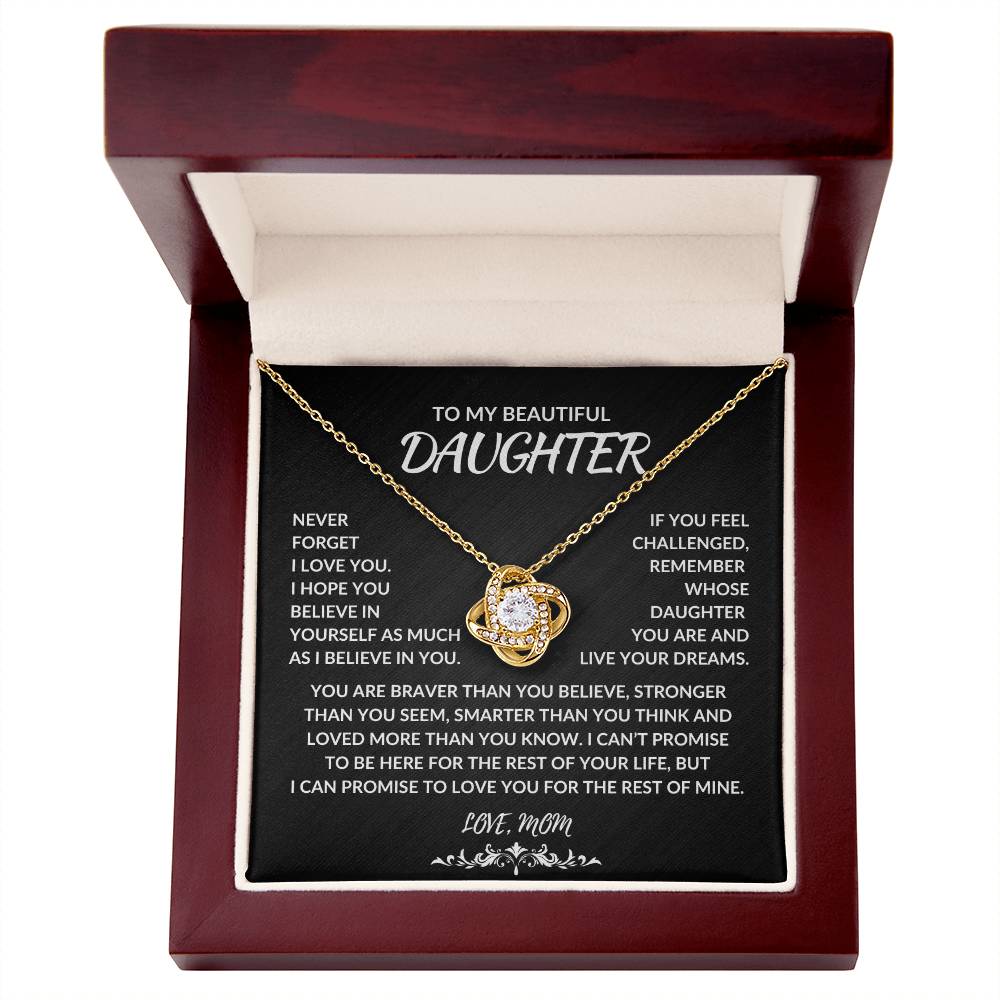 To My Beautiful Daughter | Never Forget I Love you | Love Knot Necklace -  [Almost Sold Out]