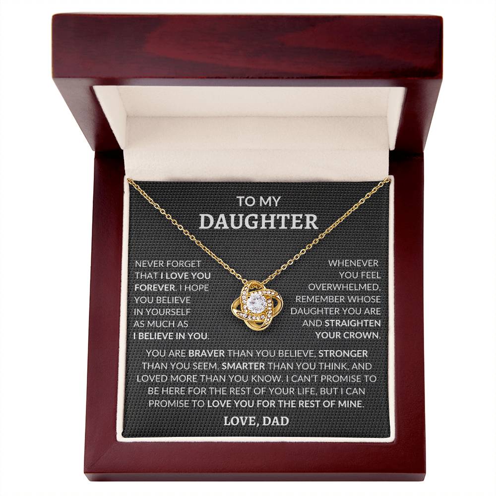 To My Daughter | Never Forget | Love Knot Necklace