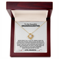 "To My Beautiful Granddaughter Love Knot Necklace - Brave & Strong Keepsake Gift from Grandma"