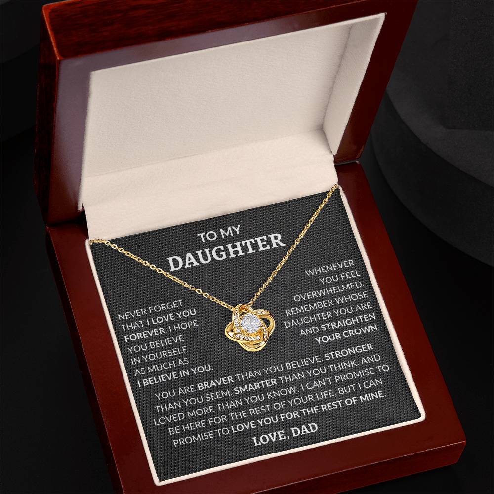 To My Daughter | Never Forget | Love Knot Necklace