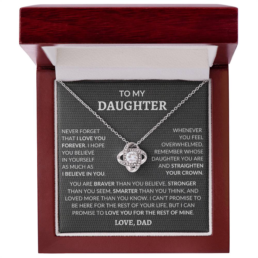 To My Daughter | Never Forget | Love Knot Necklace