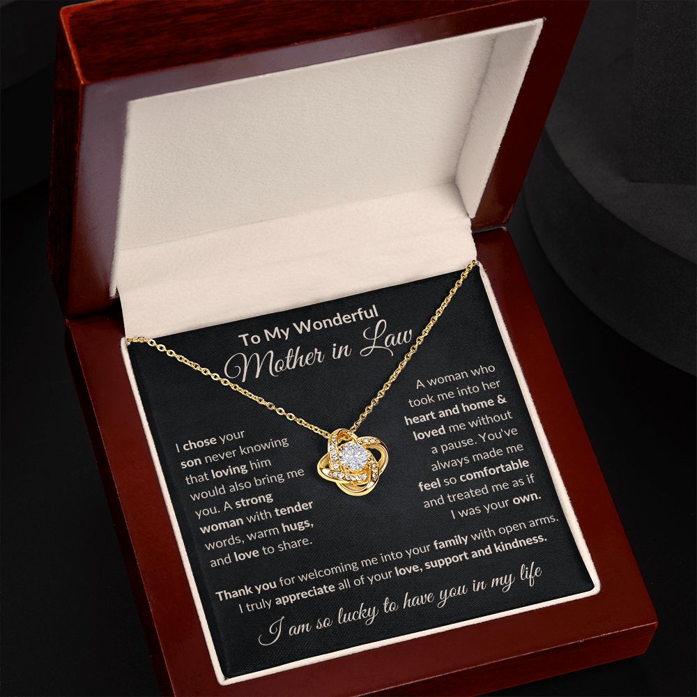 To My Wonderful Mother in Law | I Chose Your Son Never Knowing | Love Knot Necklace