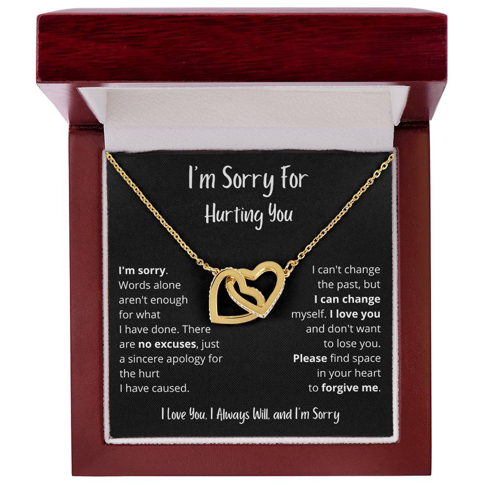 I'm Sorry | Words Alone Aren't Enough  | Interlocking Hearts Necklace