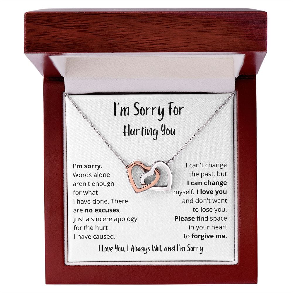 I'm Sorry | Words alone aren't enough | Interlocking Hearts Necklace